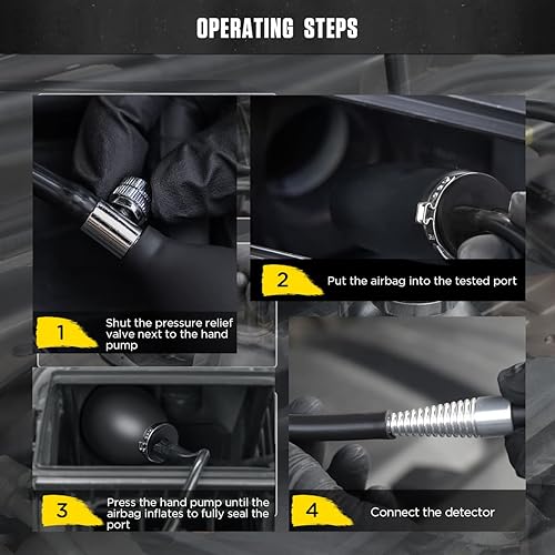 Miniatura 6 de AUTOOL Adaptador de entrada fácil universal para tubos de vehículos de 12 V Detector de fugas de combustible Probador de diagnóstico