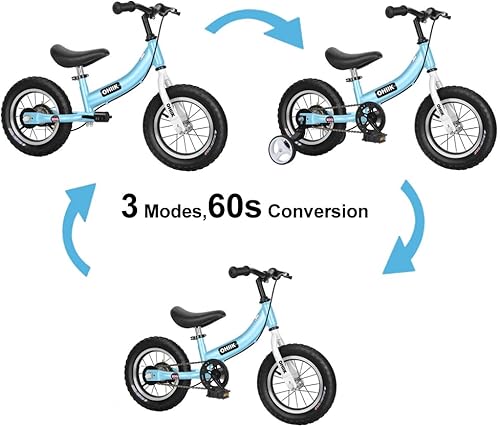 Miniatura 2 de Bicicleta de equilibrio 2 en 1 para niños de 2 3 4 5 6 7 años de edad, bicicleta de equilibrio a pedales, bicicleta para niños de 12, 14, 16
