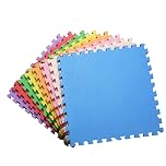 Pack of 9 Interlocking Foam Baby Play Mat, 9mm Thick & Soft Safe EVA Floor Foam Mats for Children,Babies,Toddlers,Multi Colour