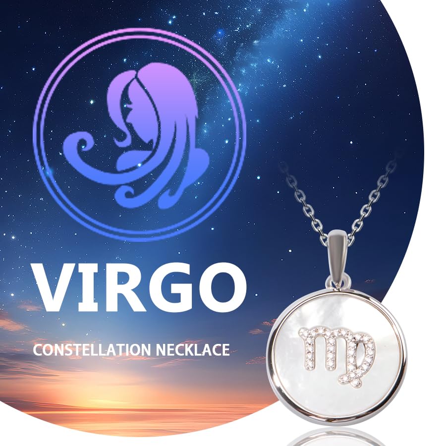 925 Sterling Silver Round Necklace with Twelve Constellations for Women3