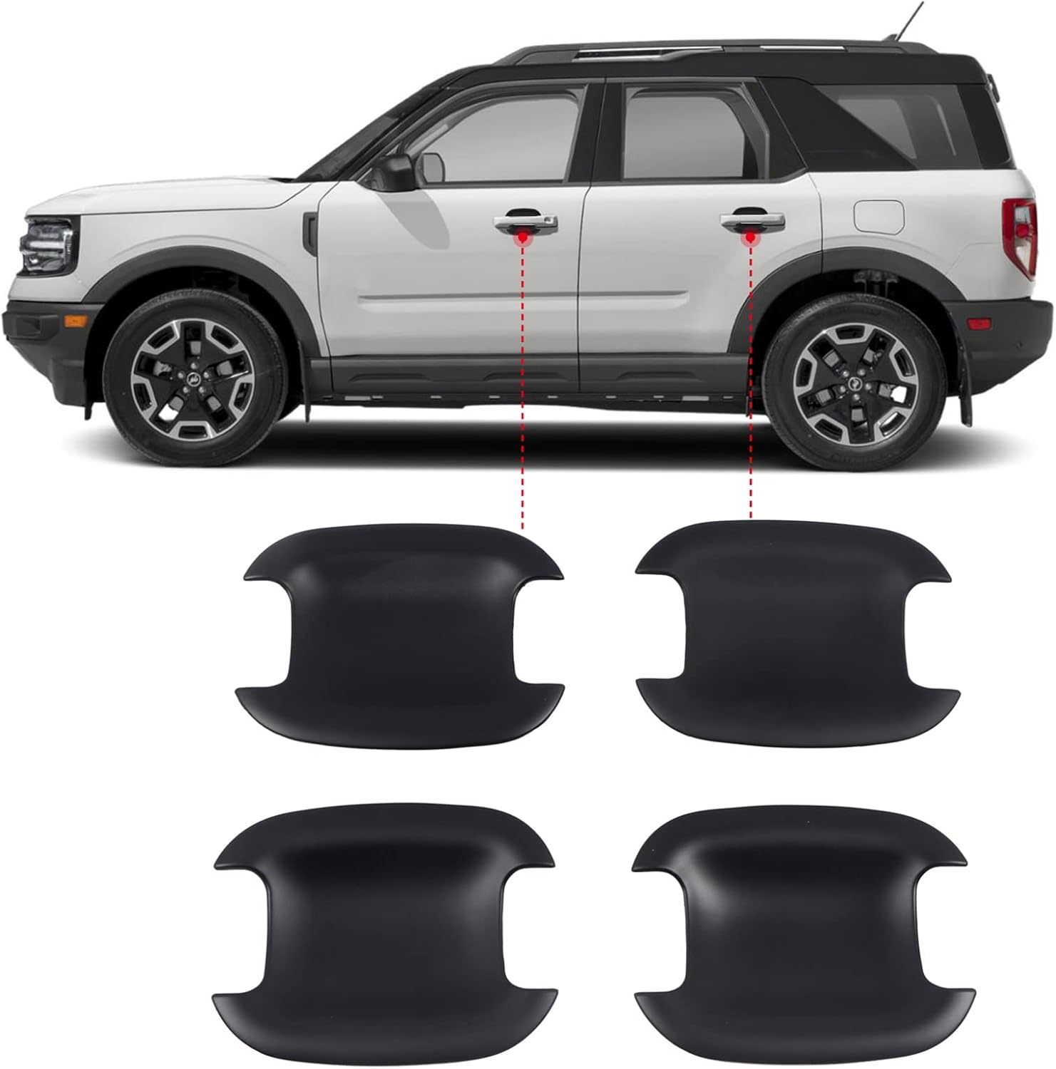 ITrims Door Handle Cover for Ford Bronco Sport CX430 4-Door 2021 2022 2023 Escape 2020-2023 Car Accessories Exterior Door Handles Bowl Cap Cover Protector Sticker 4PCS ABS Plastic (Matte Black) ITrims Door Handle Cover for Ford Bronco Sport CX430 4-Door 2021 2022 2023 Escape 2020-2023 Car Accessories Exterior Door Handles Bowl Cap Cover Protector Sticker 4PCS ABS Plastic (Matte Black)