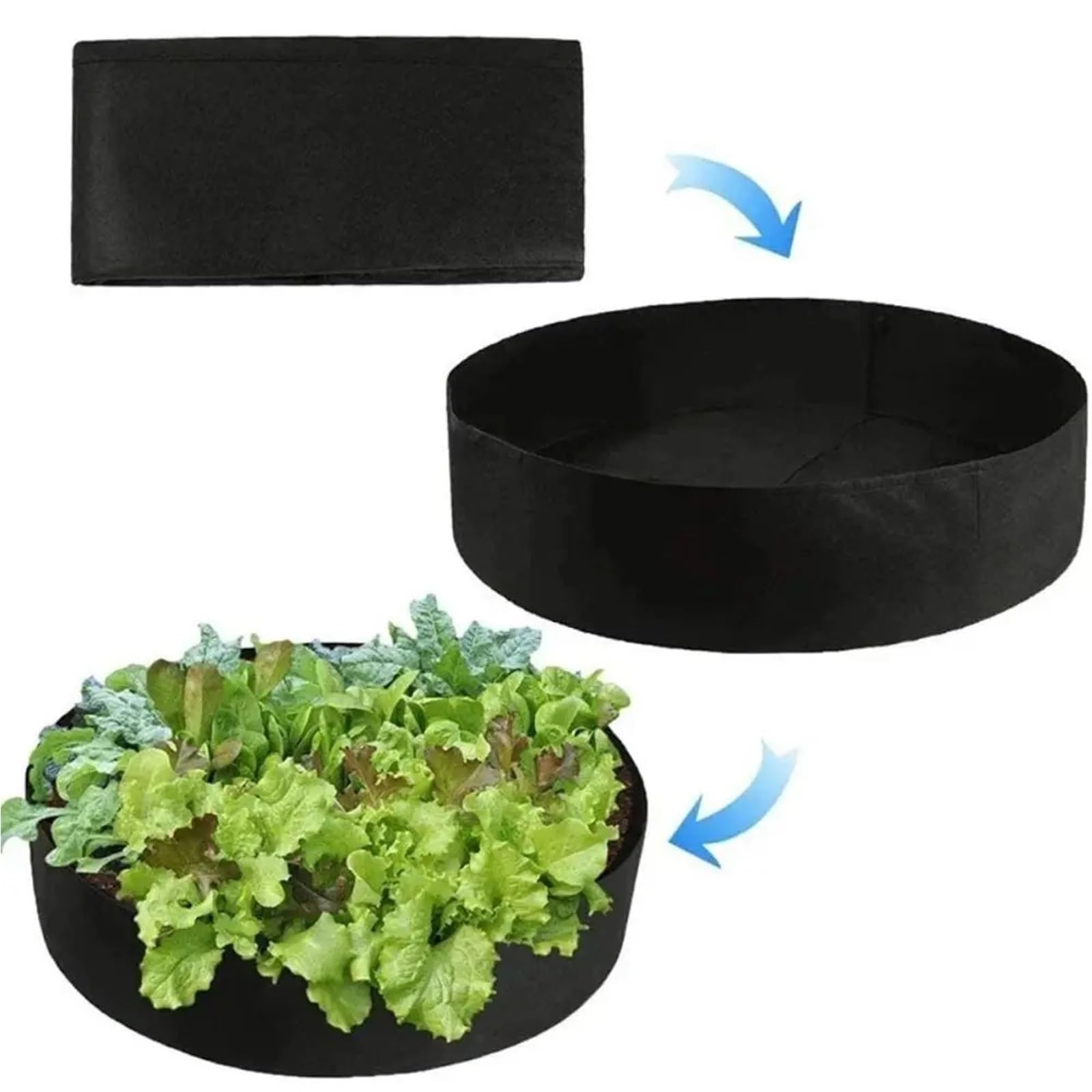 Bolsas de Cultivo con Rejilla Bolsa de Cultivo Fieltro | For verduras flores con asas de 10/30/40/50/100 galones(Black,80x30cm)