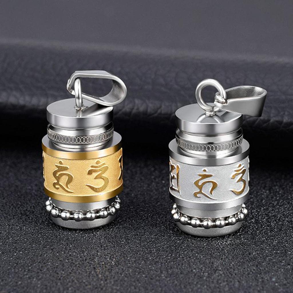 Colgante Budista Shurangama Adorno Budista de Acero Titanio Colgante Collares Accesorio Joya Adecuado para Protección Y E, plata, tal como se describe
