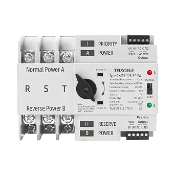 eWeLink WiFi Smart Remote Control 2P 3P 4P 125A AC 230V ATS Dual Power Automatic Transfer Switch Selector Uninterrupted Power 3P