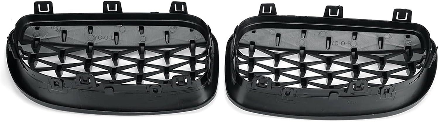 1 シリーズ E81 E82 E87 E88 LCI 2007-2013 レーシンググリルグロスブラック 2X フロント 【アッパーバンパーフードメッシュヒュンダイ】