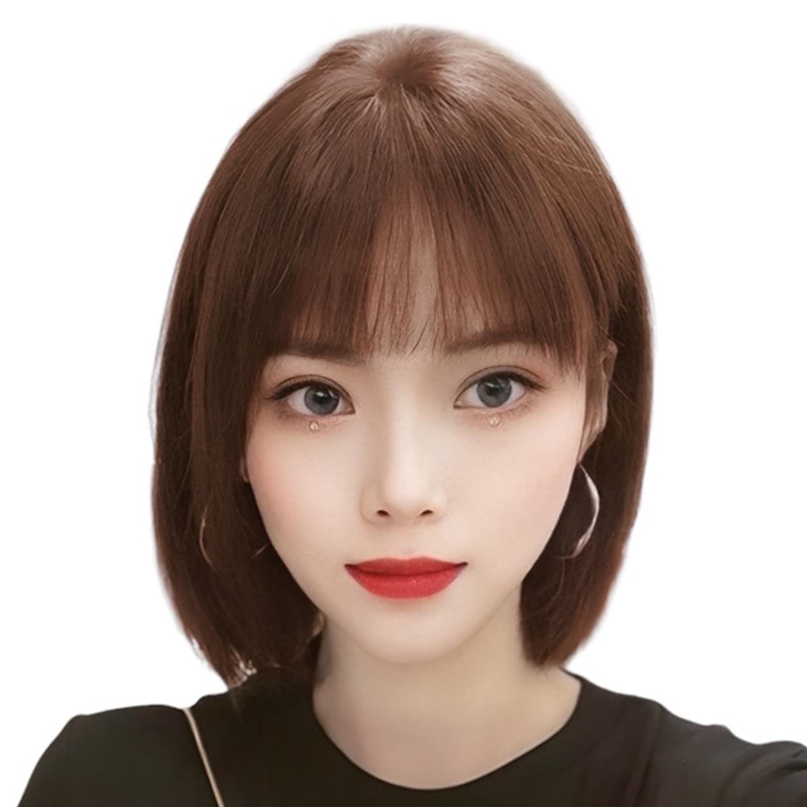 Amazon.co.jp: REMDY 人毛100% 部分ウィッグ リアル 前髪 ヘアピース 