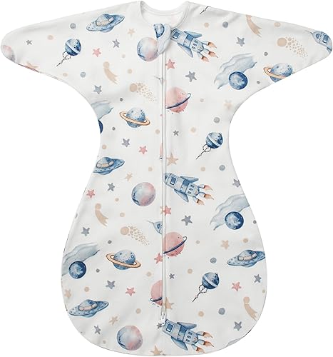 Miniatura 22 de ZIGJOY Mantas de Transición para Bebés Recién Nacidos: Saco de Dormir 0,5 Tog Brazos Arriba 3-6-12 Meses Algodón Suave Aleta de Tiburón Cremallera