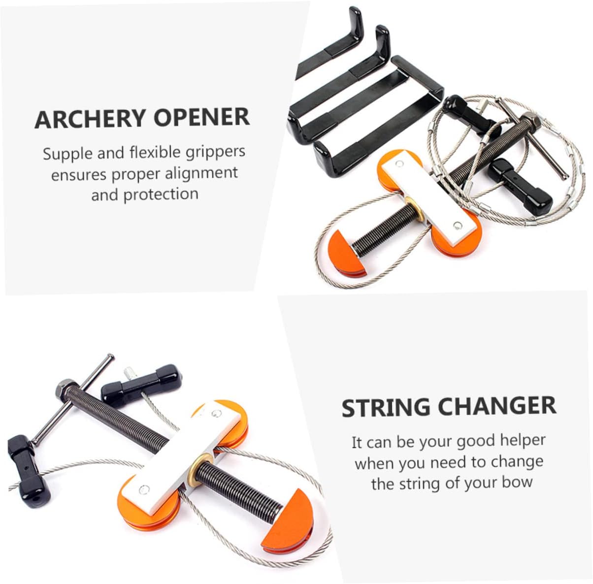 Happyyami 1 Set Bow Opener Archery Tool Bow Maintenance Tool Archery Auxiliary Tool Archery Opener Tools Professional Bow Tool Bow Installation Tool Steel Wire String Changer Bow Accessories