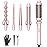Wavytalk 5 in 1 Curling Iron,Curling Wand Set with Curling Brush and 4 Interchangeable Ceramic Curling Wand(0.5-1.25),Instant Heat Up,Include Heat Protective Glove & 2 Clips (Pink)