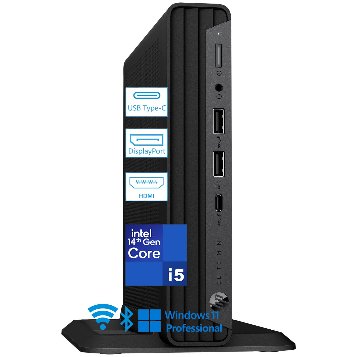 HP Elitedesk 800 G9 Mini PC, Intel Core i5-14500, 16GB DDR5, 512GB SSD | Ultra Compact Design Desktop Computer for Business Daily use, Keyboard & Mousse, Triple Display Supported, Windows 11 Pro