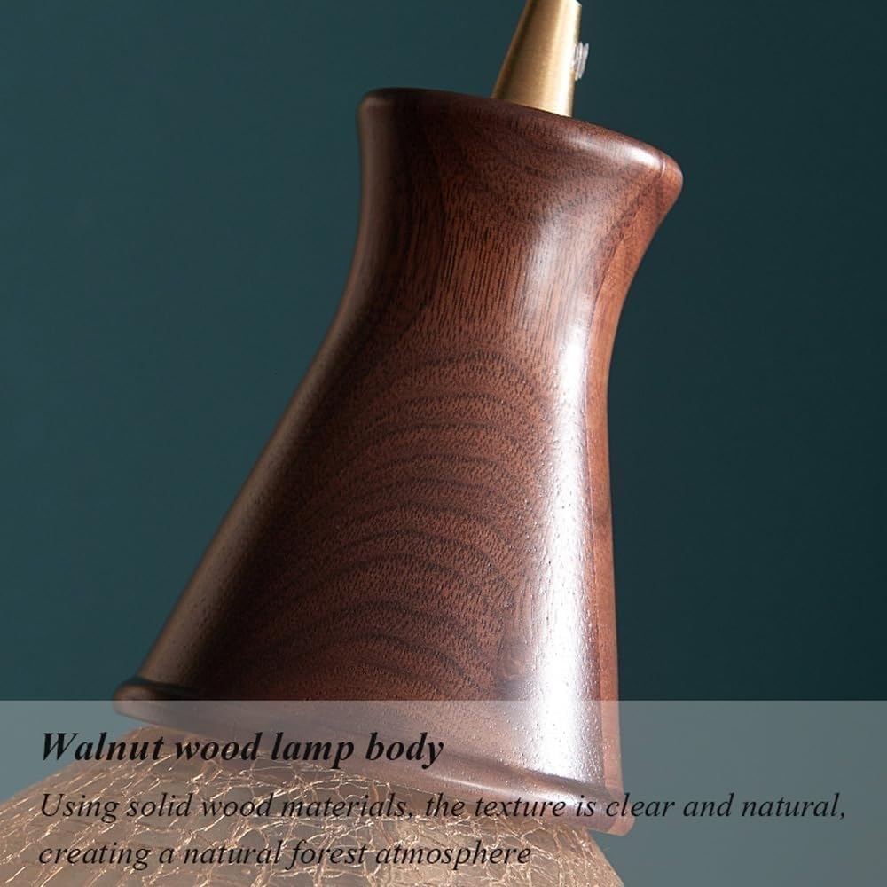 Luxury Glass Pendant Light Personality Walnut Brass Living Rooms Lamp with E27/E26 Base Single Hanging for Bedroom Kitchen Island Clothing Store Coffee Shop image 3