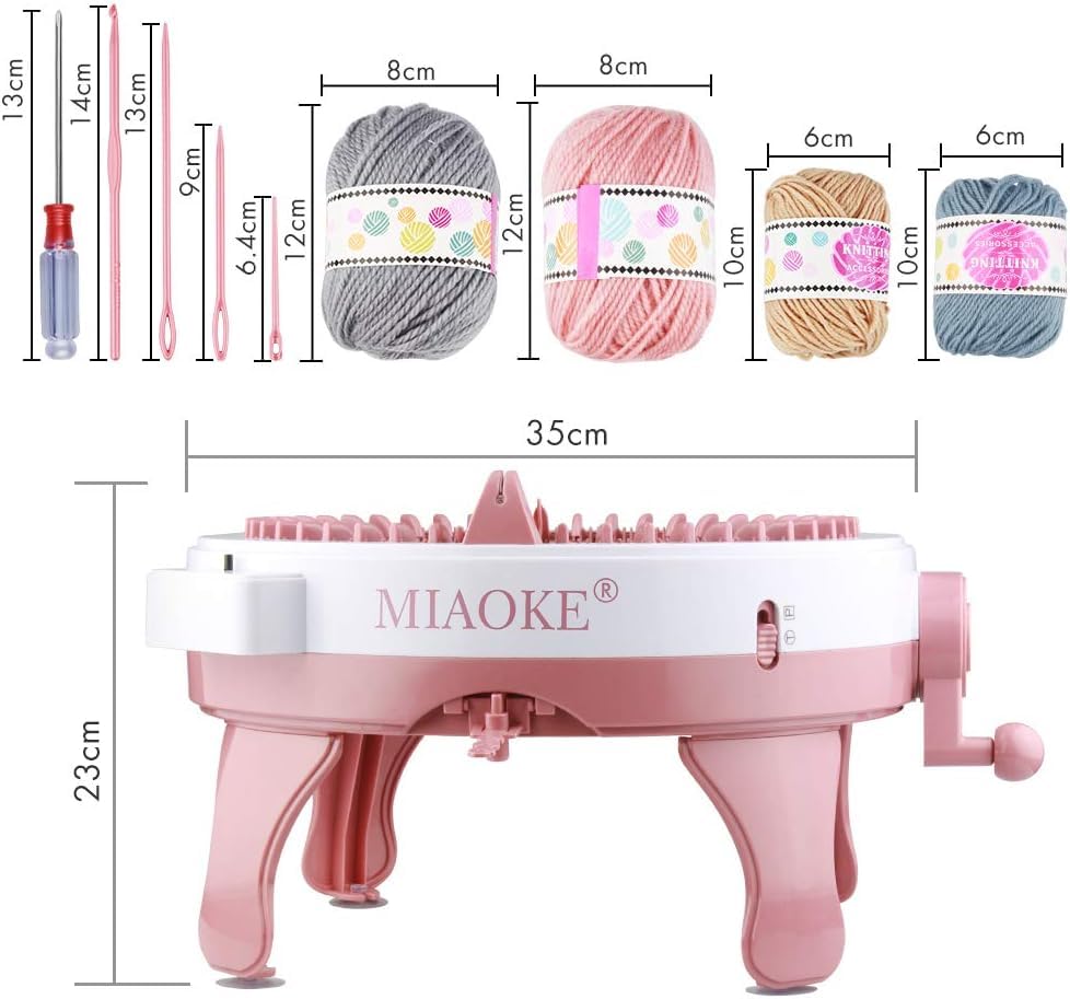 Image of MIAOKE Knitting Machine, 48 Needles King Size Smart Weaving Loom Knitting Round Loom, Smart Knitting Board Rotating Double Knit Loom Machine, DIY Knitting Loom Kit for Adults