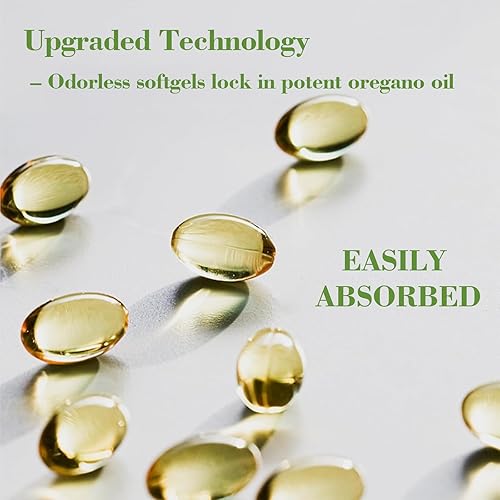 Miniatura 3 de Aceite de orégano con aceite de semilla negra, cápsulas de aceite de orégano de 6000 mg, sin OMG, sin gluten, antioxidante y apoyo inmunológico (1)