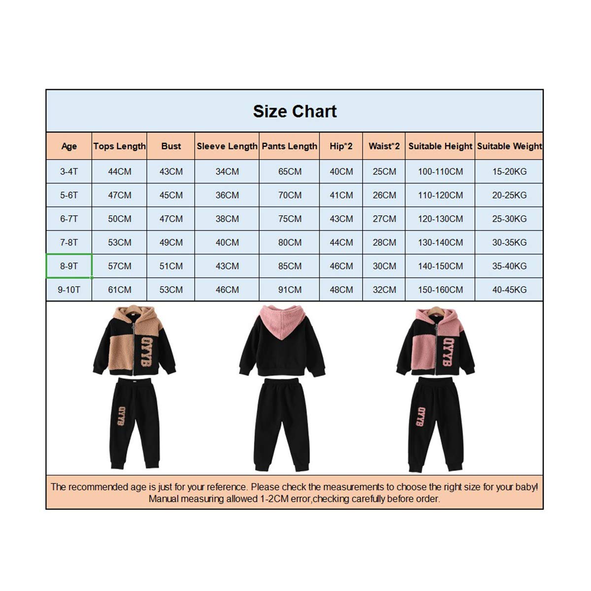 amropi Niña Invierno Chándales Cálido Abrigo con Capucha y Pantalones 2 Piezas Conjunto de Ropa para 3-10 años