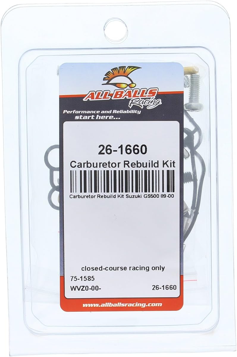 All Balls Racing 26-1660 Carburetor Rebuild Kit Compatible with/Replacement For Suzuki GS 500 E 1989-2000