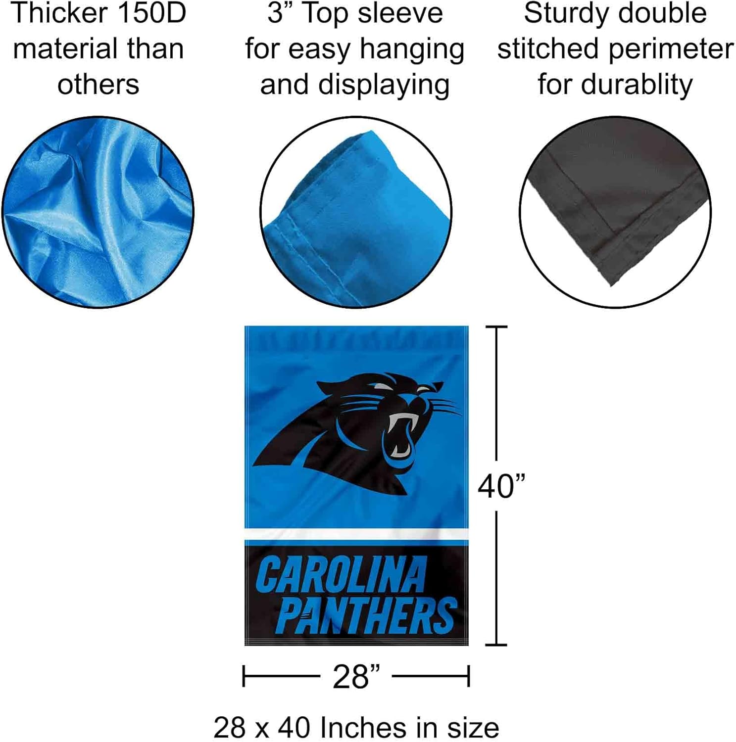 Carolina Panthers Two Sided House Flag - Image 2