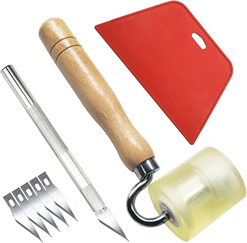 Miniatura 9 de tiptopcarbon Kit de Papel Tapiz Herramienta Alisadora de Papel Tapiz Herramientas de Papel Tapiz para Despegar y Pegar en Papel de Contacto Colgante