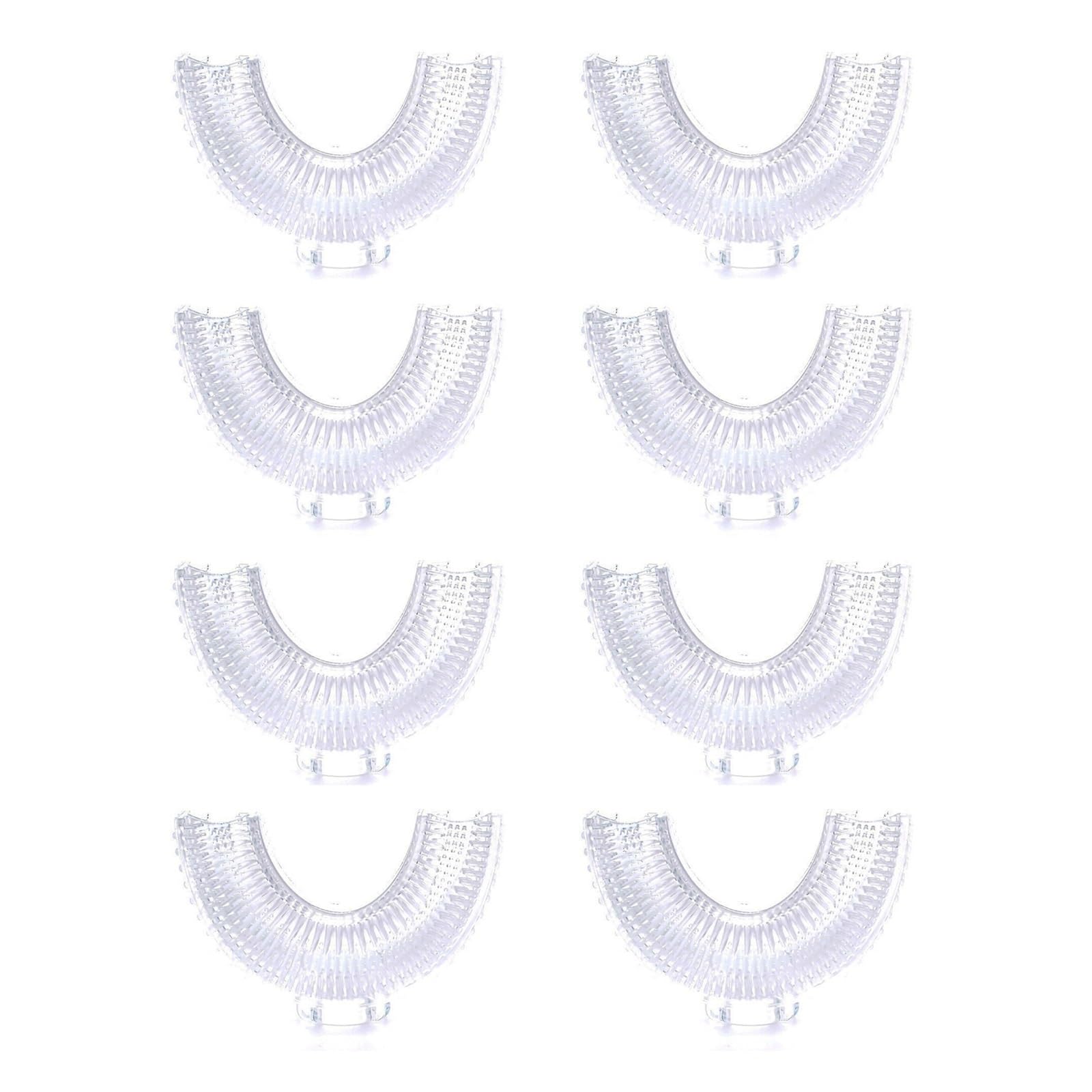 Set di 8 testine di ricambio for spazzolini elettrici a forma di U in silicone for bambini - Compatibili con spazzolini elettrici a forma di U - for bambini dai 2 agli 8 anni - Testine di ricambio mor