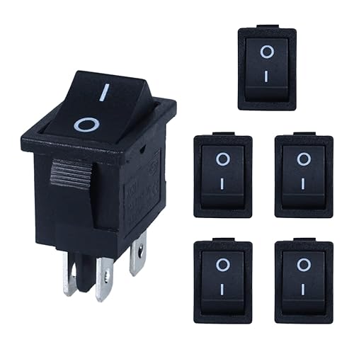 6 interruptores basculantes de lancha con cierre de encendido y apagado de 4 pines 2 posiciones interruptor de palanca DPST a presión de 12 V 110 V