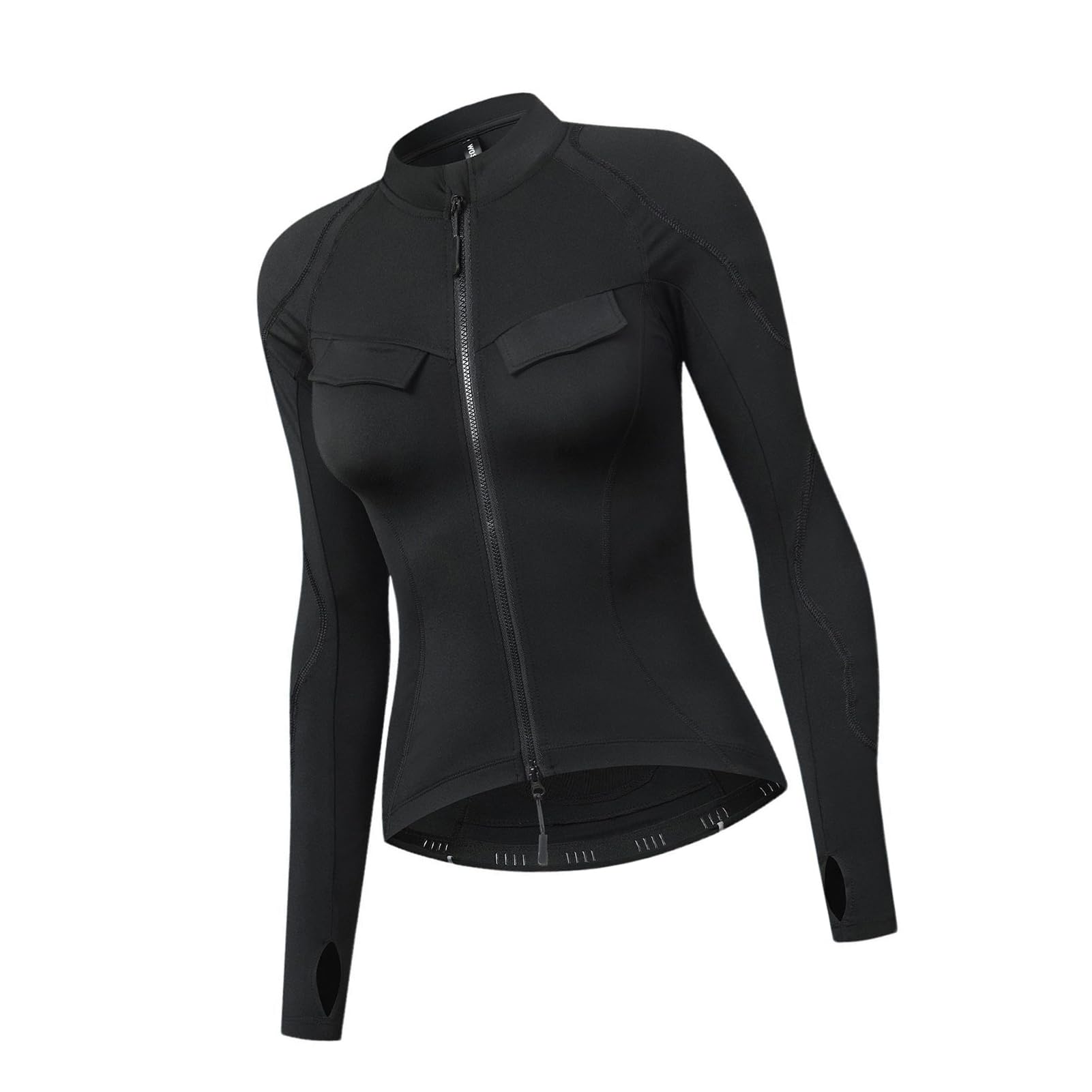 Damen Winter-Reitjacke, Fleece-gefütterter Biker-Mantel mit Wetterschutz für Motorrad, Yoga, Outdoor-Aktivitäten, Polyester PU (MD242 ME322 Schwarz M) (MD242 ME322 Schwarz M)