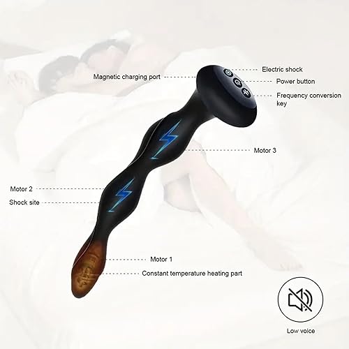 Miniatura 7 de Juguetes sexuales masculinos con cuentas anales para adultos, juguetes para adultos con estim shock calor vibratorio tapón trasero 50 juego múltiple