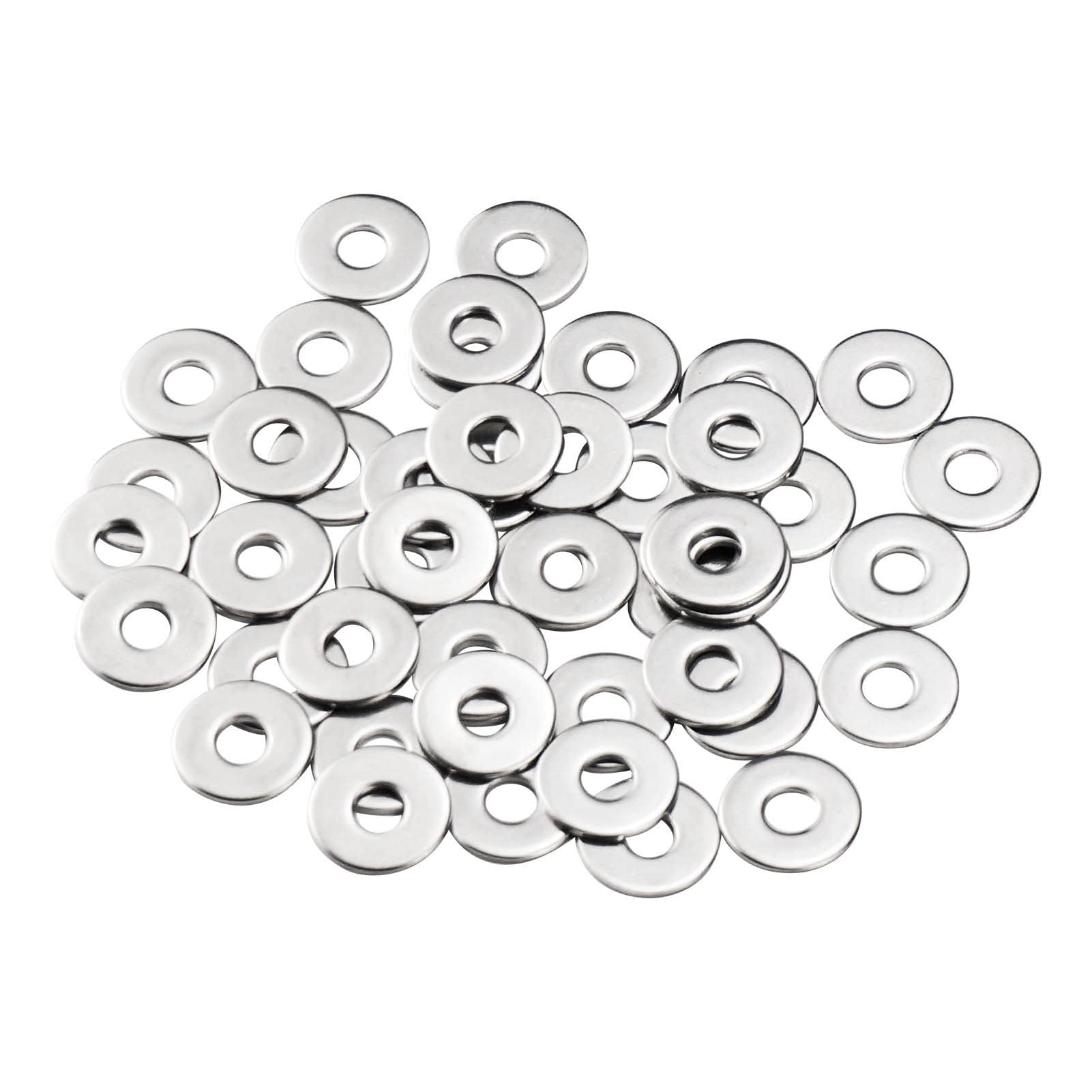 M6 Washers, M6 x 18mm Penny Washers, (Pack of 100) A2 304 Stainless Steel Washer, Flat Repair Washer, Large Metal Plain Round Chrome for Screws & Bolts — image 1