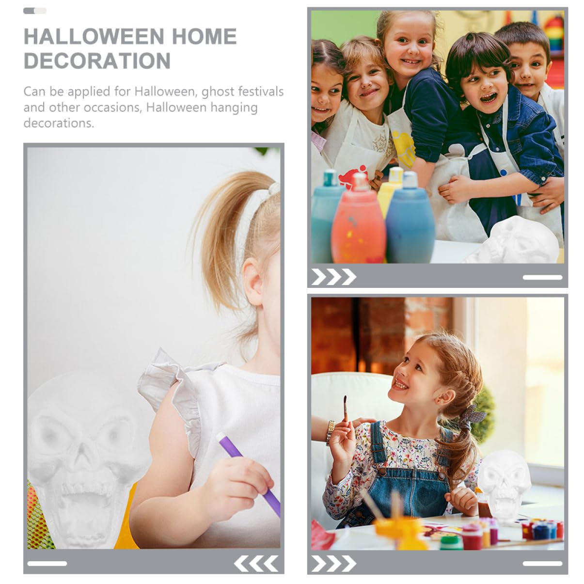 Abaodam 5 Piezas Cabezas de Cráneos Colgantes de Espuma para Adorno de Halloween, Adorno de Esqueleto Espeluznante, para Fiestas DIY y Celebraciones de Terror