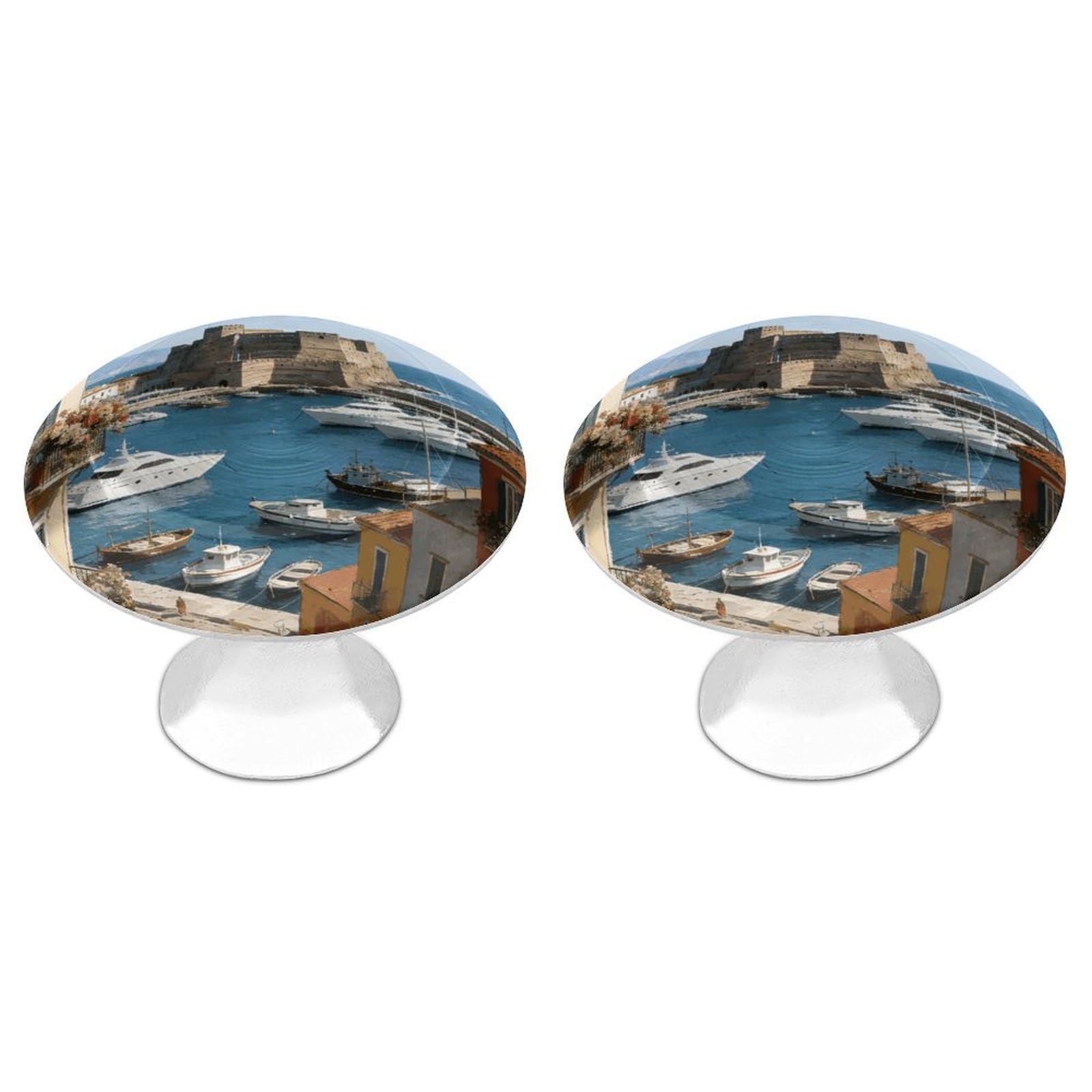 Vstadank Style The Ancient Castle And The Sails Cabinet Knob 2 Pack Round Drawer Pull Kitchen Cabinet Hardware Stainless Steel Dresser Drawer Knob Simple Cabinet Pull For Dresser Closet Door Knobs Cupboard