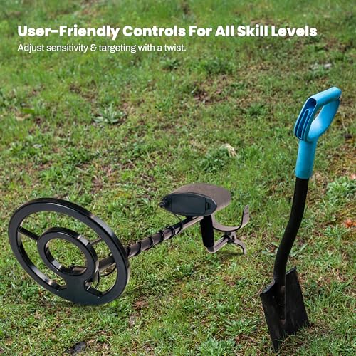 Image of Bounty Hunter Tracker IV Metal Detector for Adults & Kids - Gold & Silver Finder with Waterproof 8 inch Coil, 3 Detection Modes, Easy to Use, Lightweight, Includes Digger & Pouch - Made in USA