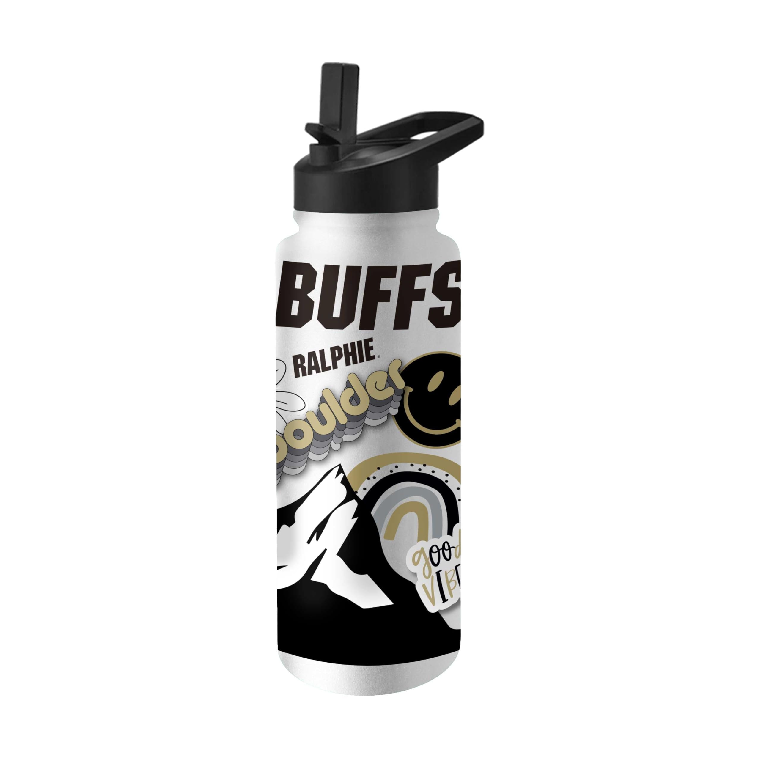 Logo Brands NCAA Native 34 oz Quencher Water Bottle - | Local Icons Design | Double-Wall Insulated| Leak-Proof Lid &amp; Built-In Straw