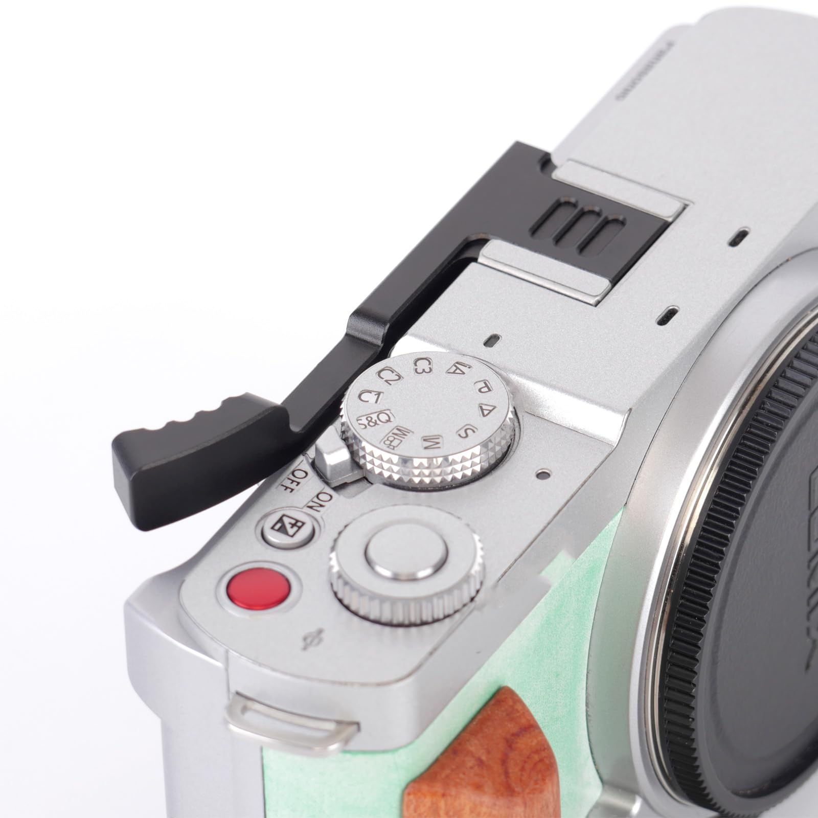 Metalowy uchwyt na kciuki do Panasonic Lumix S9, uchwyt na kciuk ze stopu aluminium z osłoną gorącej stopki, podpórka kciuka, uchwyt do akcesoriów do aparatu Lumix S9, czarny