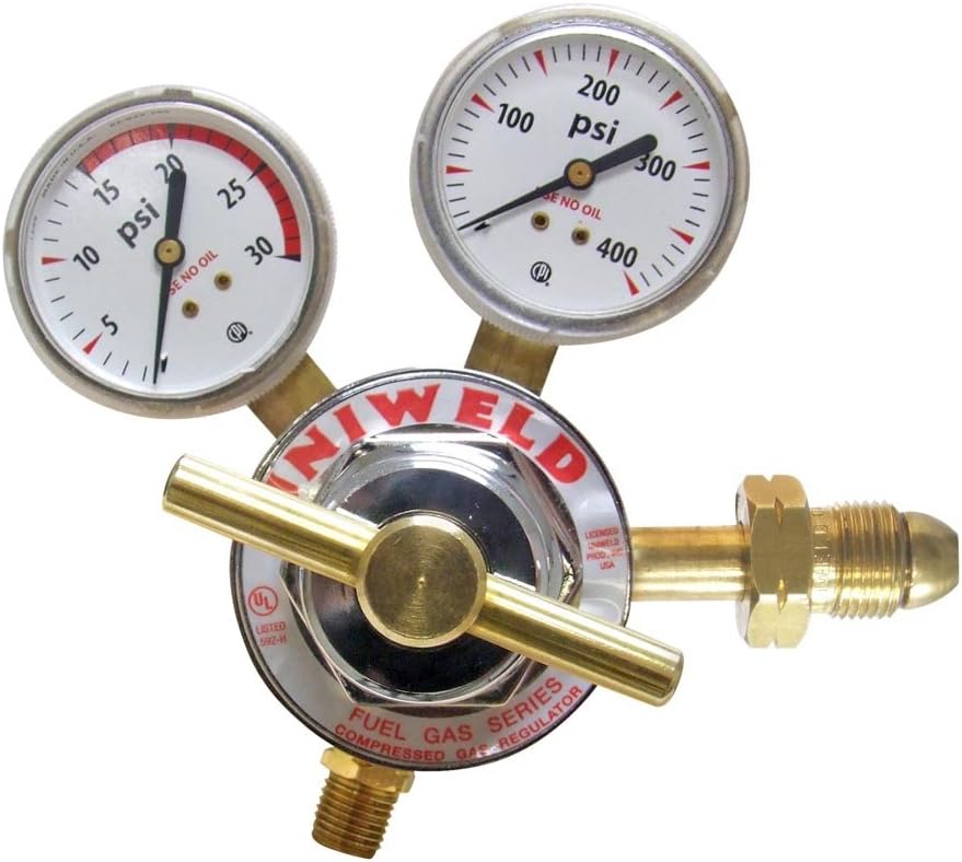 Uniweld RUH8211 Medium/Heavy Duty Single Stage Acetylene Regulator with a CGA510 Inlet
