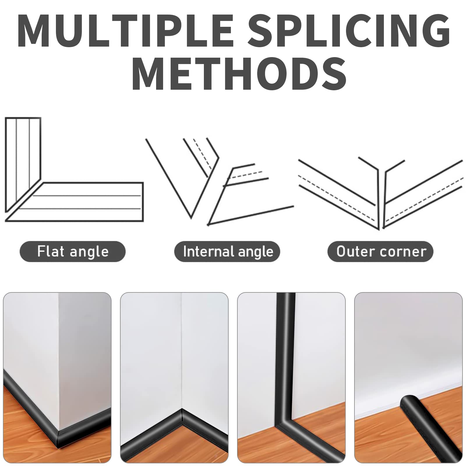 Protezioni per Cavi a Pavimento, 1M x5cm Autoadesivo Copricavi per Pavimento Passacavo a Pavimento Perfetti per Tutti i Cavi di Alimentazione a Casa, Ufficio,Scuola,Magazzino (Nero -Arrotondato) - 5