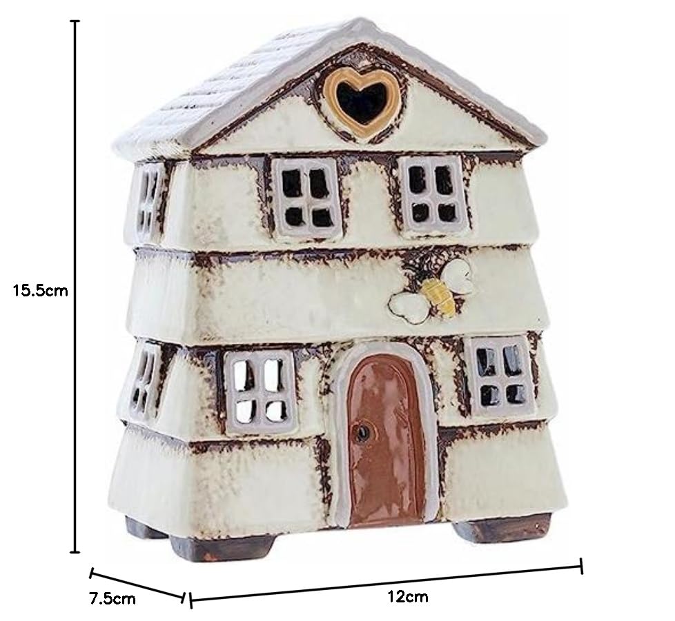 Village Pottery Cream Beehive House Tealight Holder - Image 2