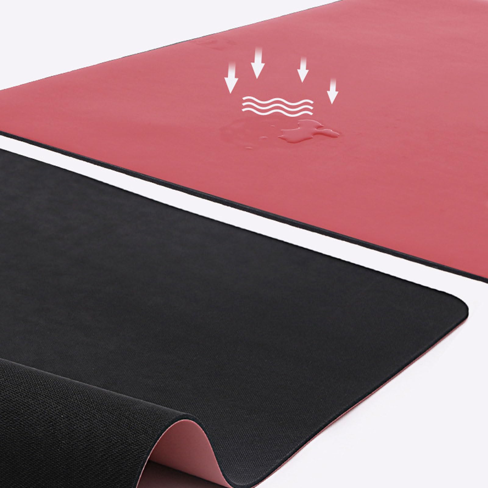 Tapete de yoga de poliuretano con líneas de alineación, tapete antideslizante de 5 mm de grosor para pilates y fitness, tapete de ejercicio resistente al desgarro para entrenamientos en casa y al aire