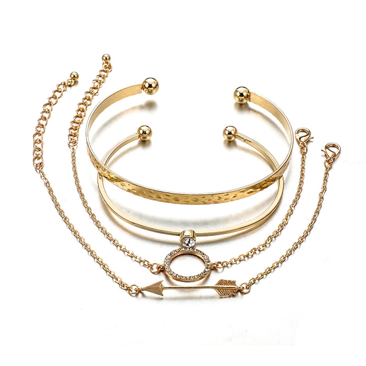 Jewels Galaxy Gold Plated Contemporary Set of 4 Bracelet Set For Women and Girls (CT-BNGH-49187) (B0BSS5J8SW) Amazon Price History, Amazon Price Tracker