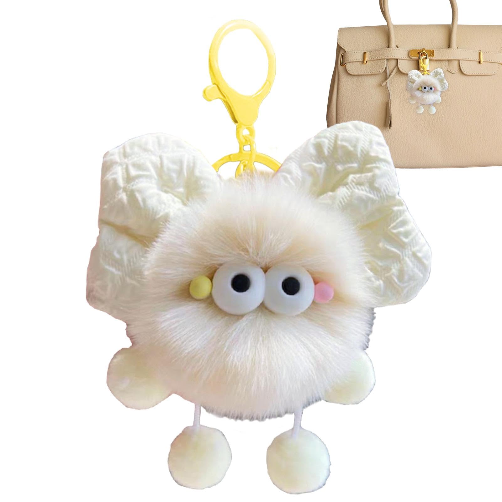 Portachiavi In Peluche Orso Marrone Con Cuore Rosa: Morbido E Carino Per Zaino, Borsa O Auto - 3