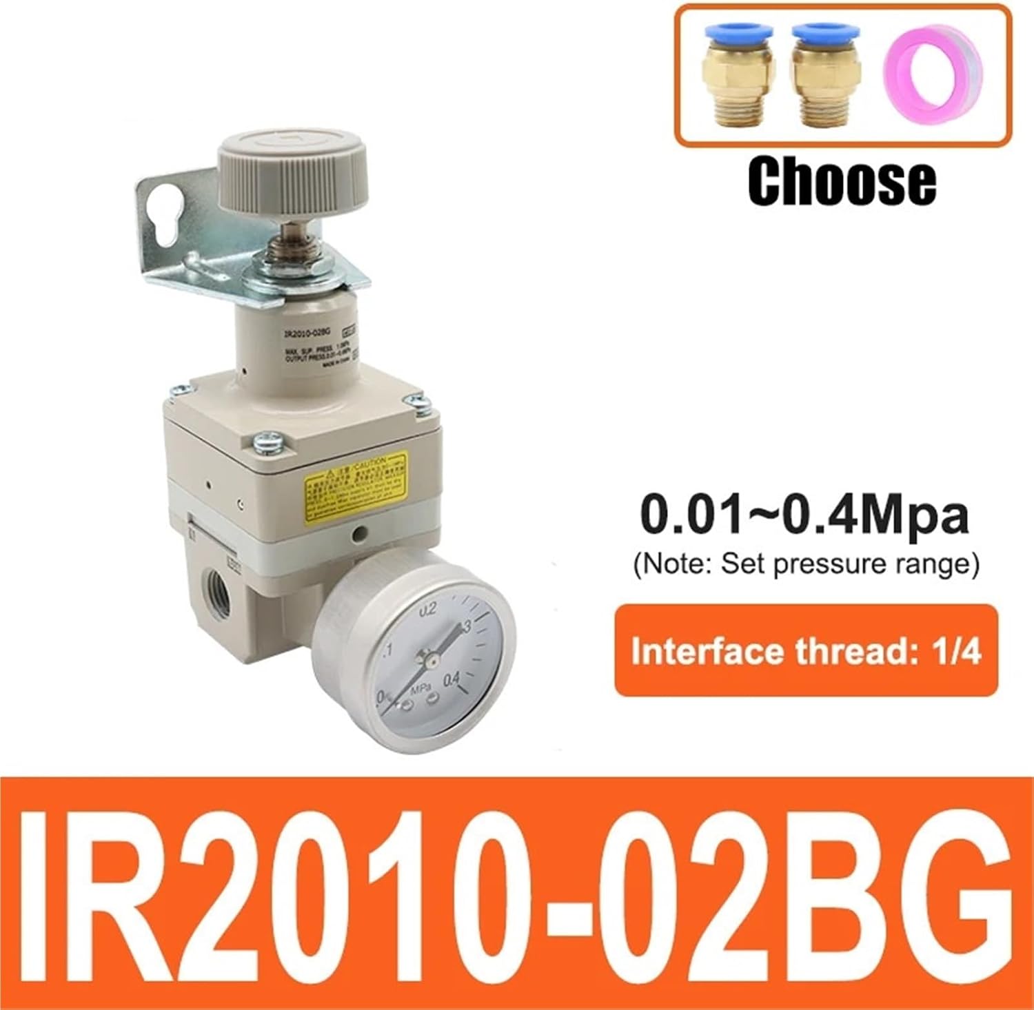 SMC Reducing Valve IR1000-01 IR1010-01 IR1020-01BG IR2000-02 IR2010-02BG(IR2010-02BG,With 12mm Fitting)