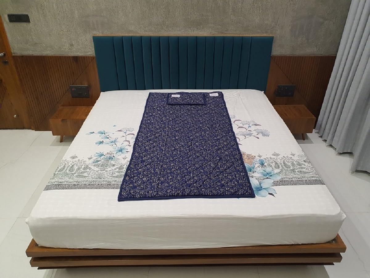 SHIMPA Enterprise BIO Magnetic Mattress Protector with 1 Pillow (3X6 feet) Blue