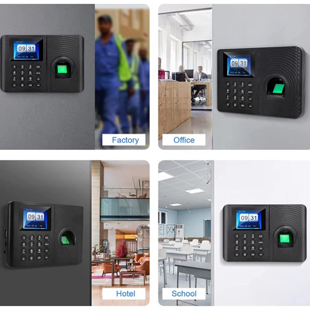 Display LCD da 2,4 pollici biometrico impronte digitali password presenze sistema di controllo registratore tempo dipendenti piccola impresa USB Download dati tempo orologio registratore