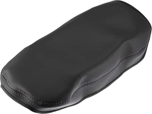 X AUTOHAUX Black Faux Leather Center Console Cover Pad Armrest
