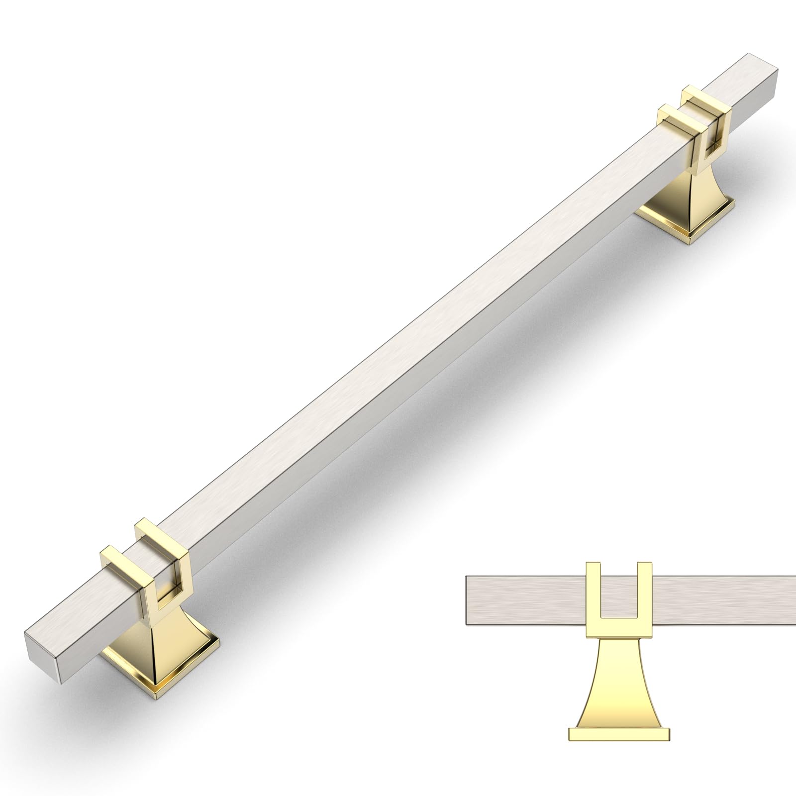 Amerdeco 10 Pack Brushed Gold Cabinet Pulls 5 Inch(128mm) Hole Center Drawer Pulls Cabinet Hardware Kitchen Cabinet Handles for Bathroom Dresser Pulls ZH0067 — Amazon image 20
