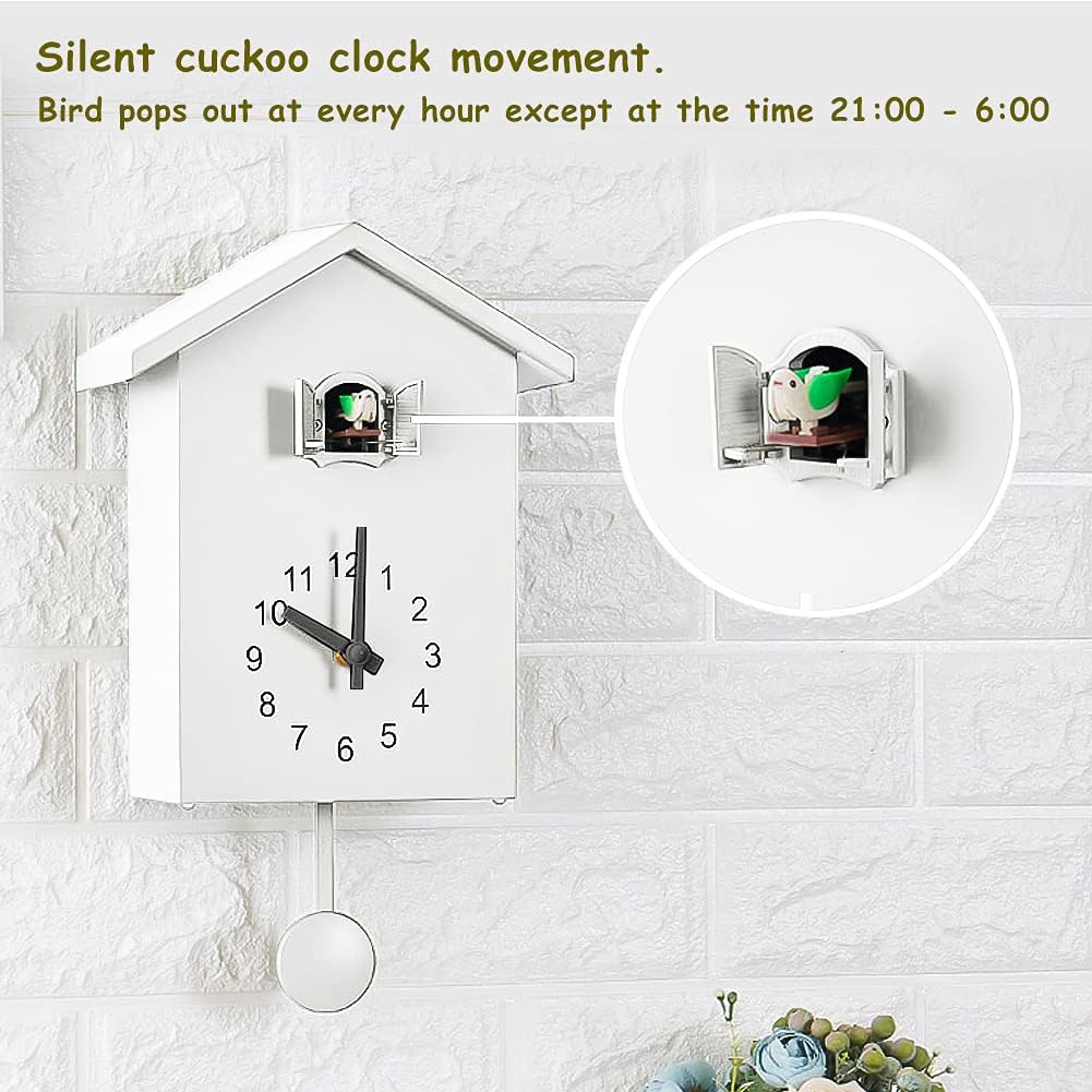 Cuckoo Clock Cuckoo Wall Clock with Chimer and Pendulum - Natural Bird Voice Or Cuckoo Call, Coo Coo Clock for Wall Art Home Living Room Kitchen Office Decoration