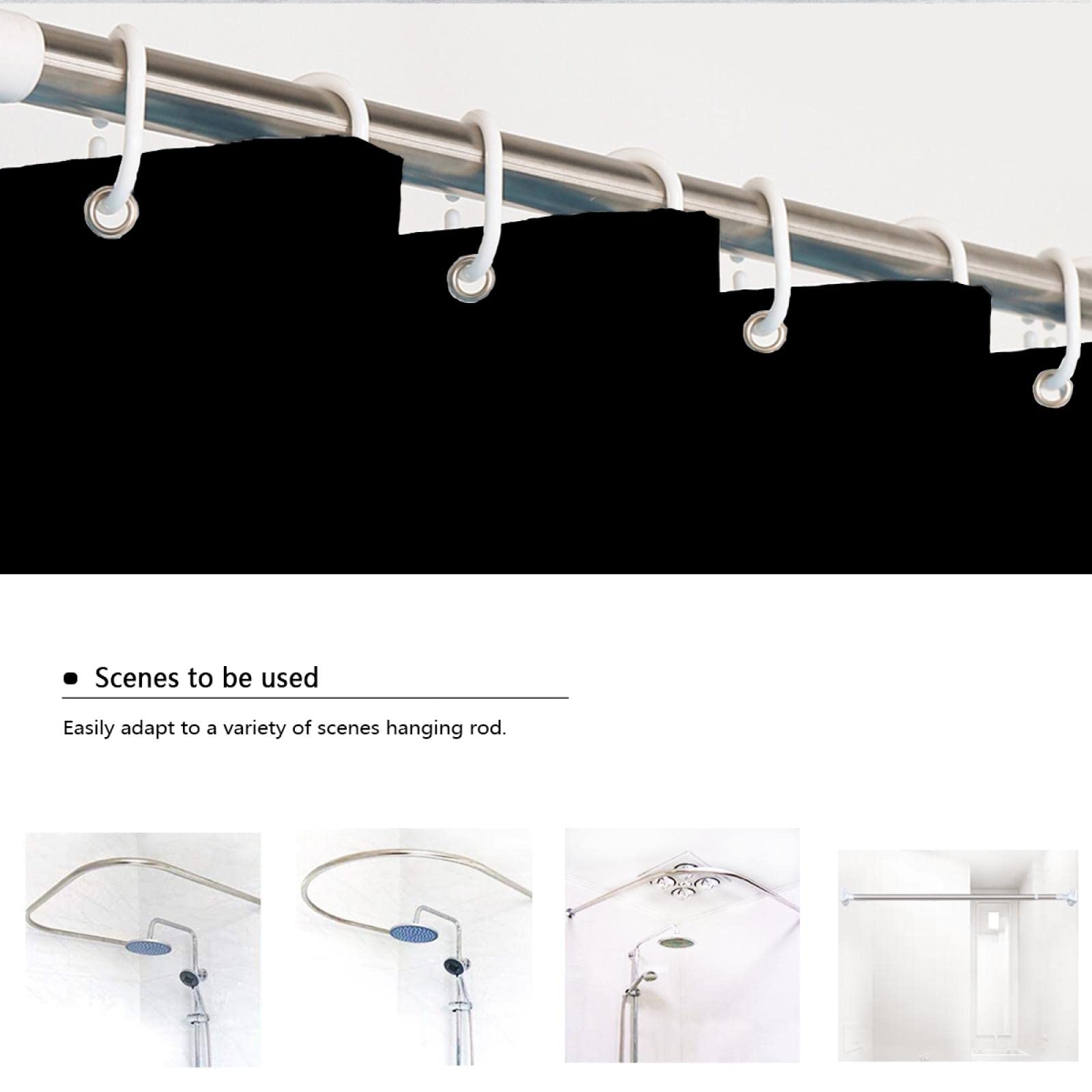 Cortina de Ducha con diseño de Animales, Carpas koi Tradicionales con Elementos orientales, Juego de decoración de baño de Tela, Ganchos, Fondo Negro, 240 W x 180 L cm, Cortina de Ducha