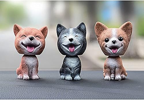 Miniatura 5 de BobbleHead - Perros hechos a mano con memoria de la infancia para automóvil, decoración de vehículos, cabeza mecedora hecha de resina natural