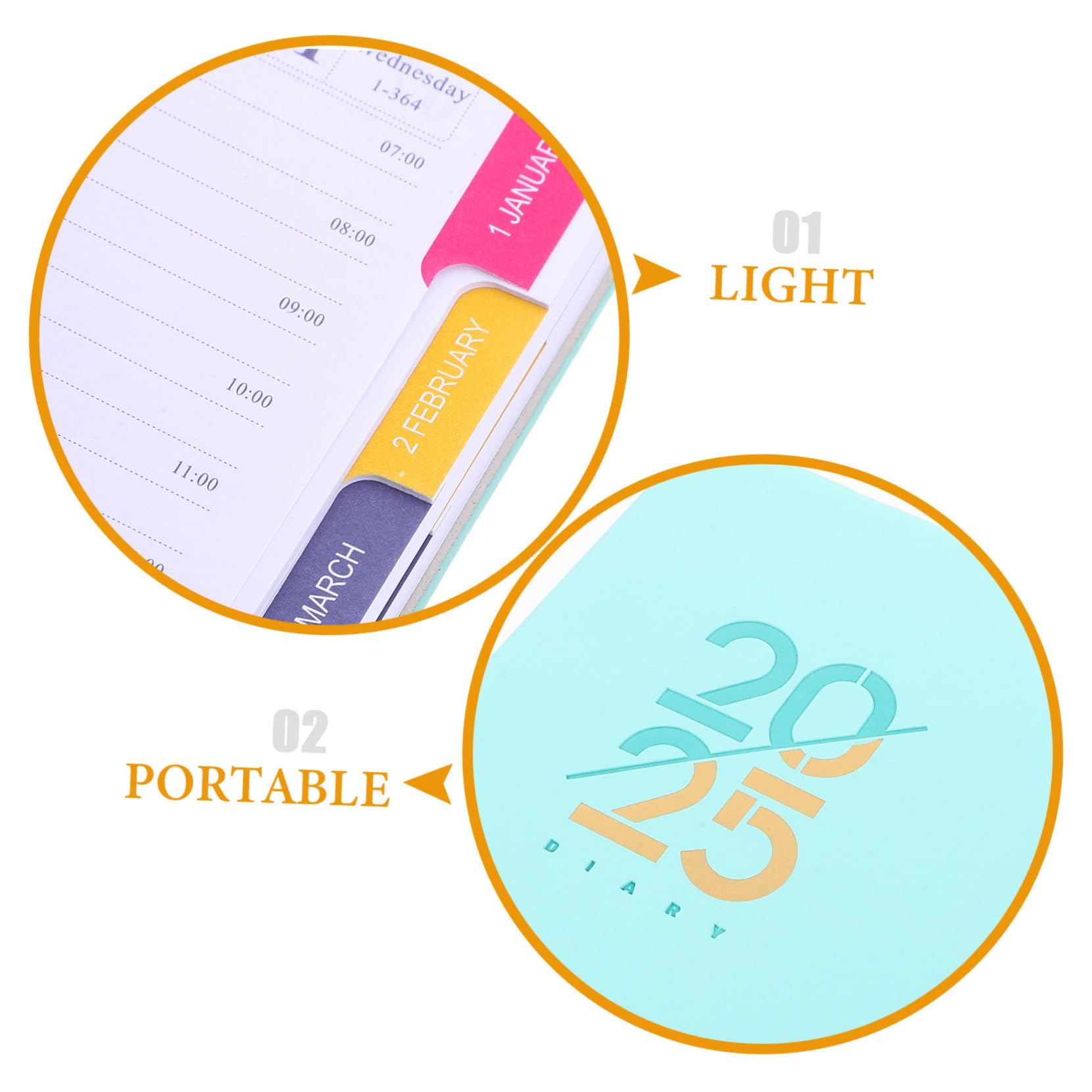 Angoily 4 Stück Daily Planner English Tageskalender Notizbuch für Präzise Tagesplanung Glattes Schreiben Einzigartiges Design Handlich für Büro und Zuhause Perfektes Planungstool