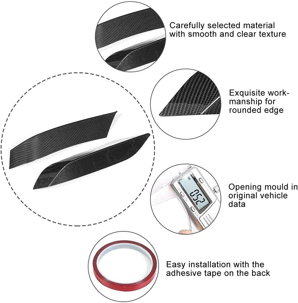 Front Bumper Cover, Carbon Fiber Front Bumper Air Vent Eyelid Covers Fit for /M4 F80 F82, Black