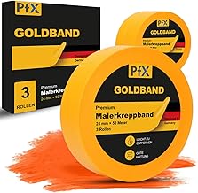 Goldband Painter's Tape (24 mm x 50 m) - 3 x Painter Masking Tape - Painters Tape & Tape Painting Work for Painting, Varnishing and Renovations