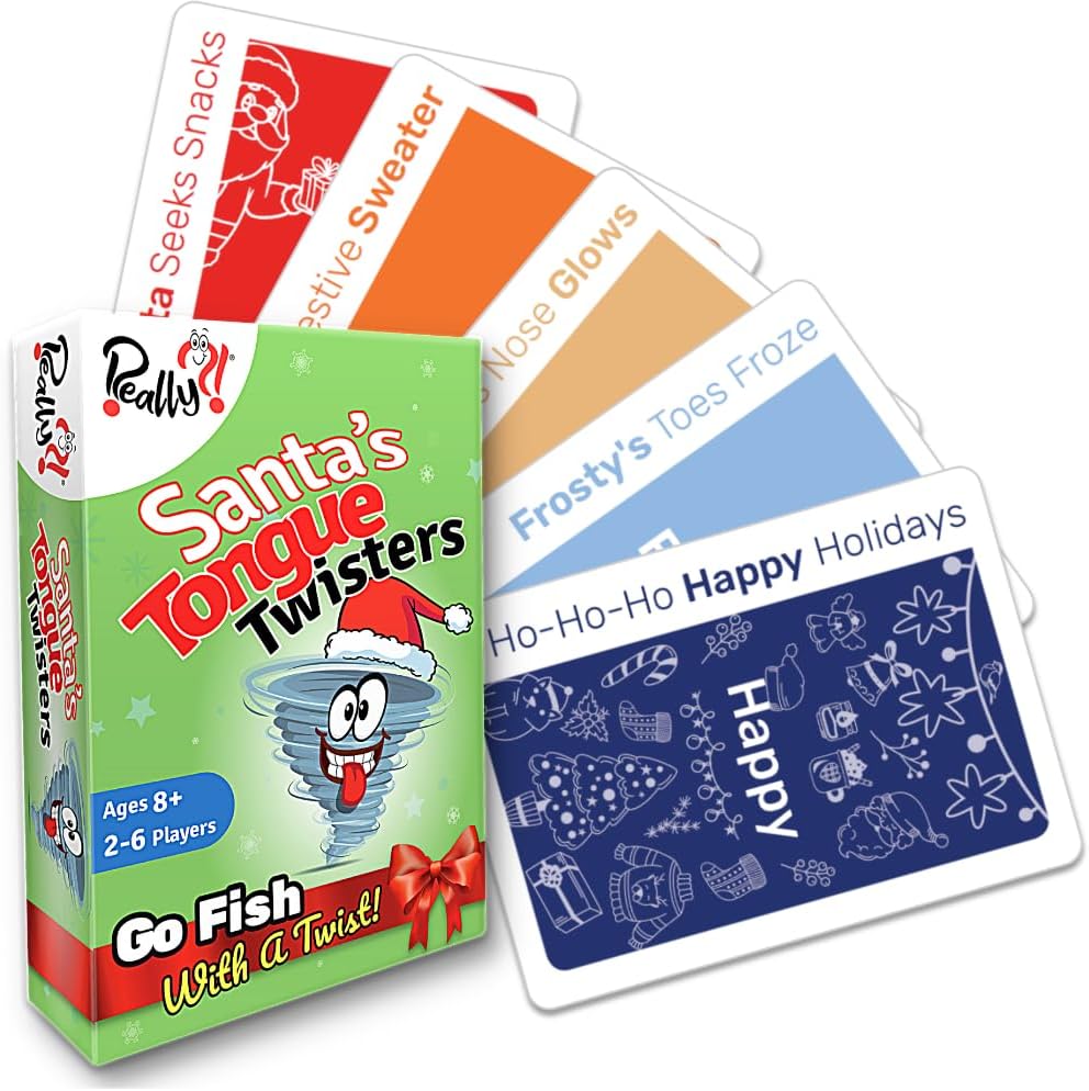 Really?! Santa’s Tongue Twisters Card Game, Christmas Games for Families, Fun Stocking Stuffer Idea, Holiday Party Game for Kids and Adults, Educational Gifts Under 10 Dollars Really?! Santa’s Tongue Twisters Card Game, Christmas Games for Families, Fun Stocking Stuffer Idea, Holiday Party Game for Kids and Adults, Educational Gifts Under 10 Dollars