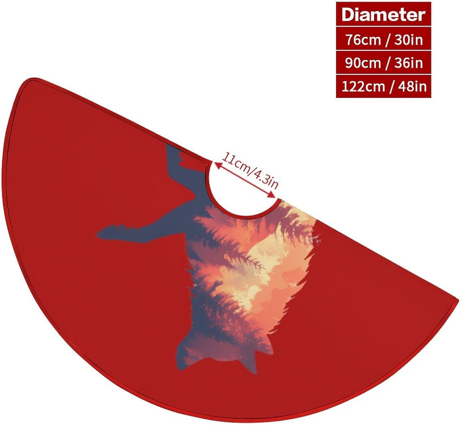 Wolf Nature Forests Christmas Tree Skirt Ornaments Christmas Tree Mat for Home Party Holiday Decorations